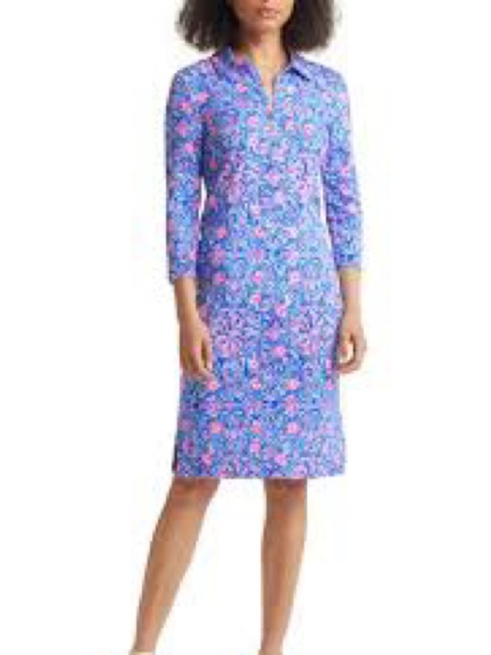 Lilly Pulitzer Reema Polo Dress in the "Blue Peri Takin it Easy" print Sz M